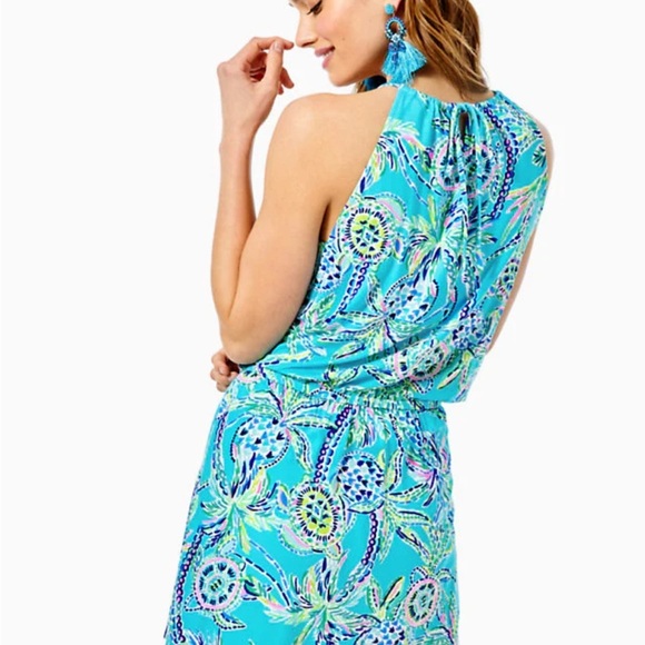 Lilly Pulitzer Gianni Skort Romper in‎ "Bermuda Blue Turtle" XXS - Picture 4 of 10